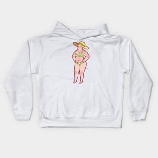 chubby green bikini Kids Hoodie